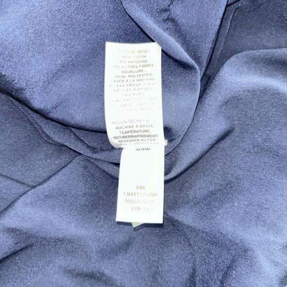 CASLON Faux Wrap Ruffle Dobby Dress In Navy Peacoat Size 3X NEW - Picture 11 of 15